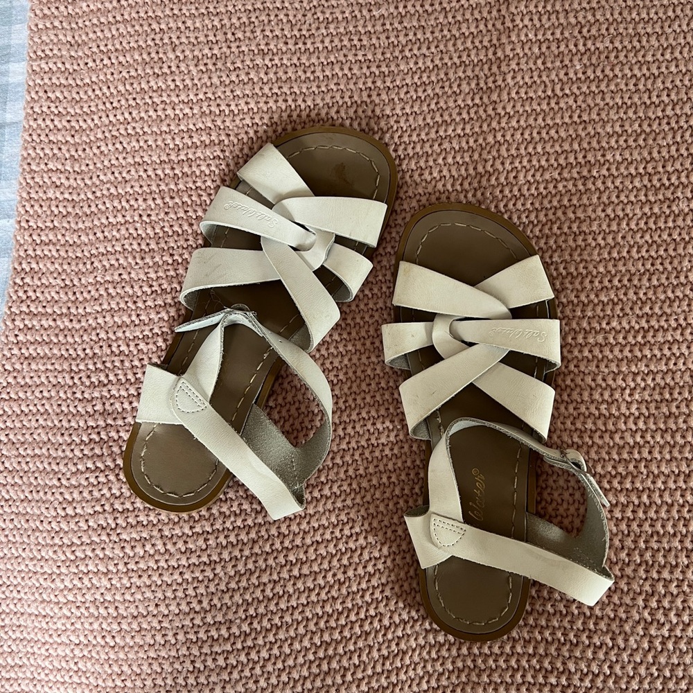 White saltwater sandals